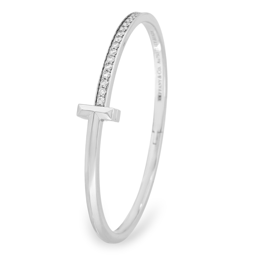Tiffany & Co. Tiffany T One Narrow Bracelet 18K White Gold Diamond 68315832