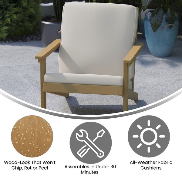 AllWeather Poly Resin Adirondack Style Chair and Cushions
