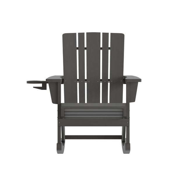 AllWeather Rocking Adirondack Chair with Swiveling Cupholder