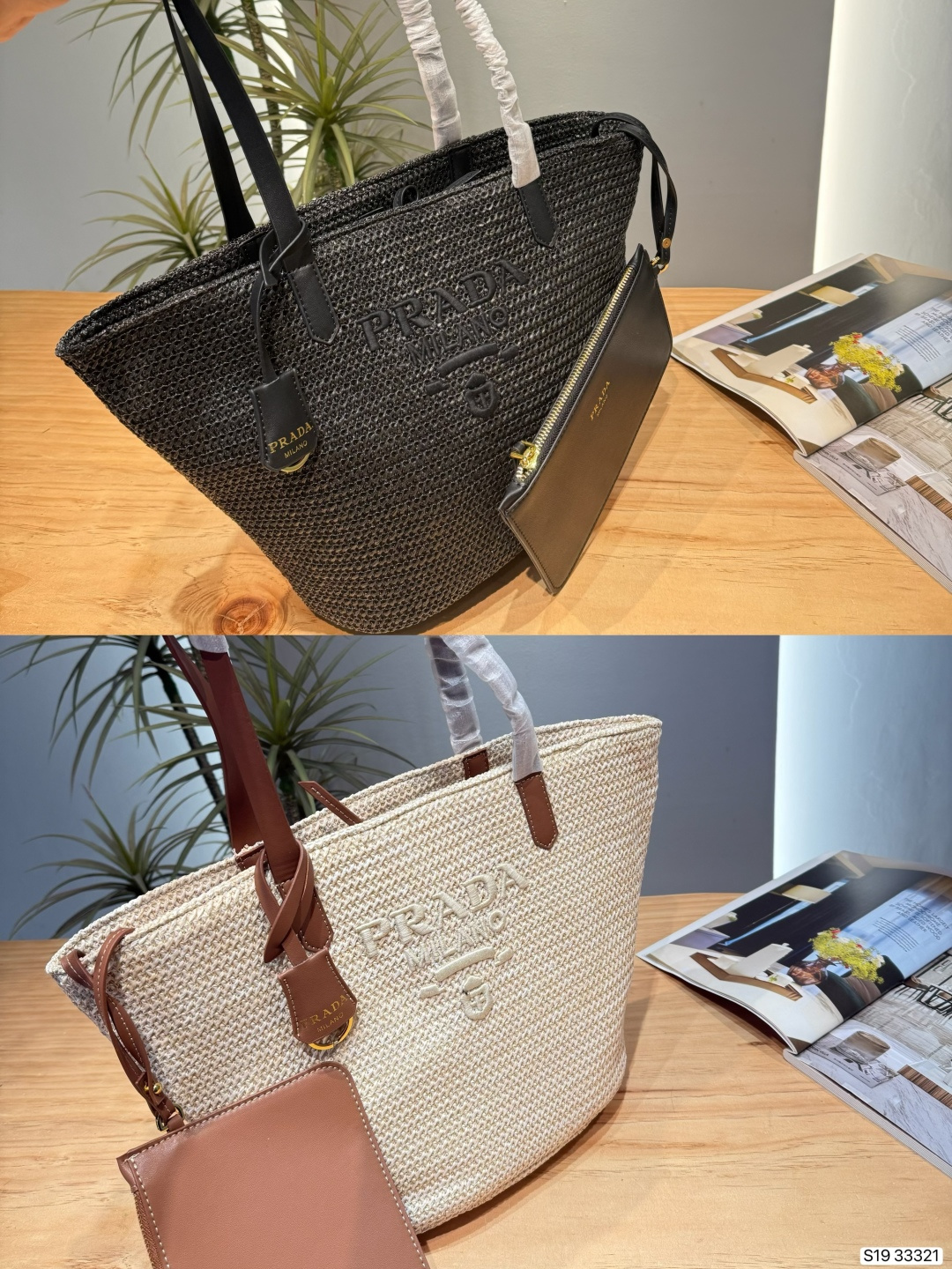 Prada straw tote bag - cnluxepick