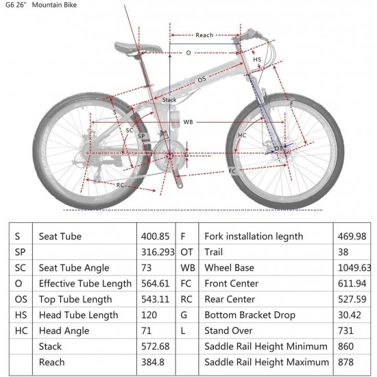 SL-G6 Mountain Bike 21 Speed 26 Inches 3-Spoke Wheels Folding Bicycle