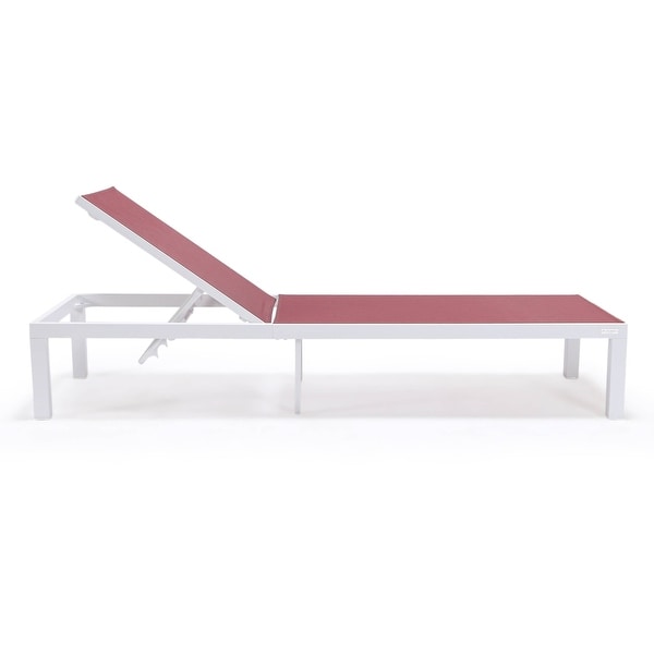 Aluminum Beach Pool Sun Lounge Chair Sling Mesh Fabric Reclining Stackable Lounger Chair