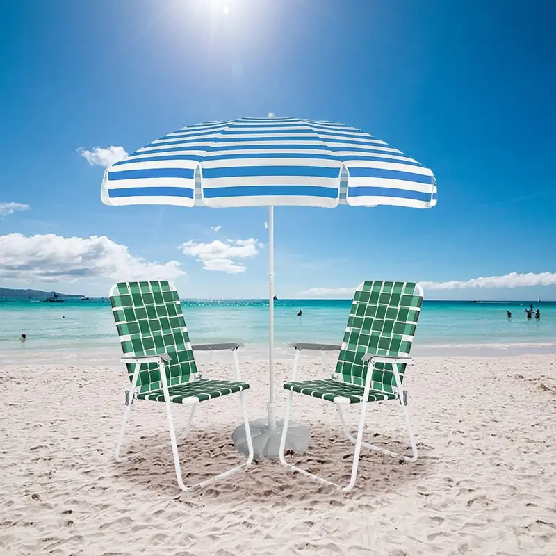 VINGLI Dual Pack Webbed Lawn Folding Chairs – Lightweight Beach & Outdoor Seating