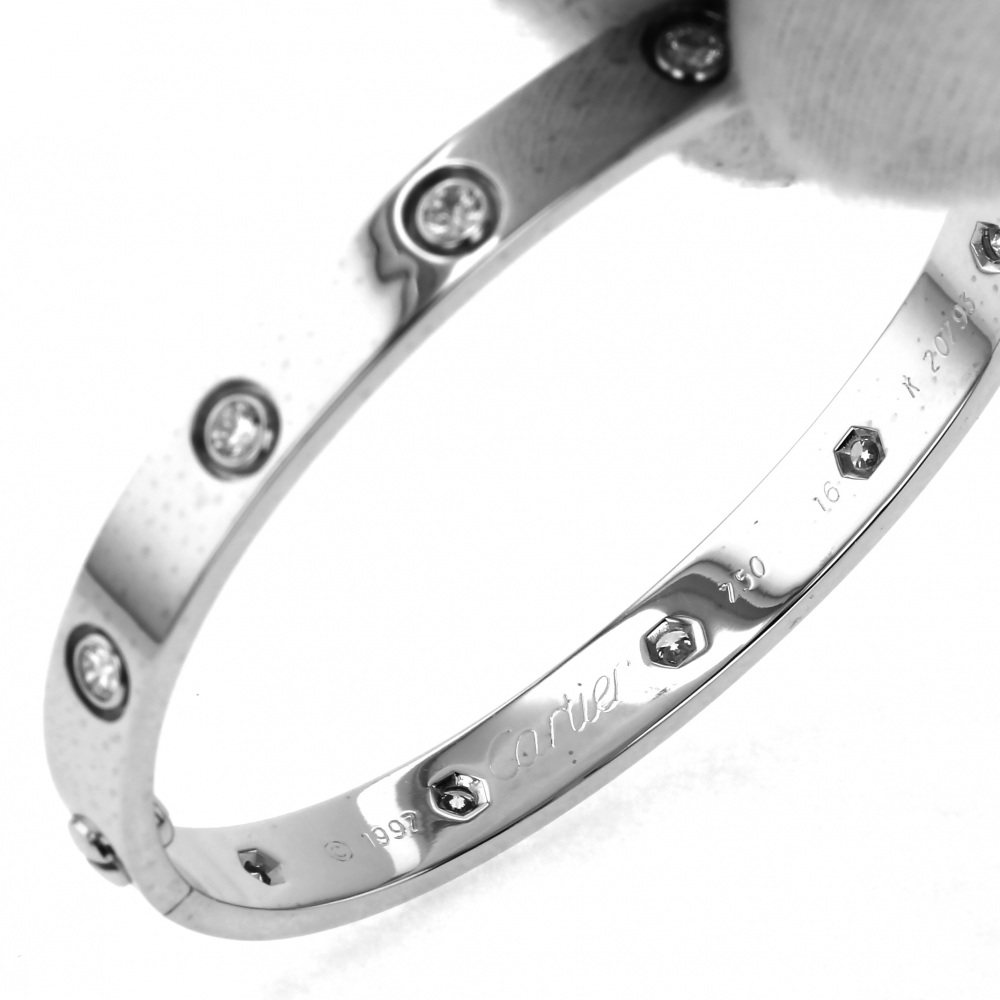 Cartier White Gold Love Breath K18WG Bracelet Diamond