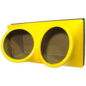 Fibropro Dual 12x22 Sealed Subwoofer Speaker Box Enclosure with Fiberglass Face Plate (Yellow)