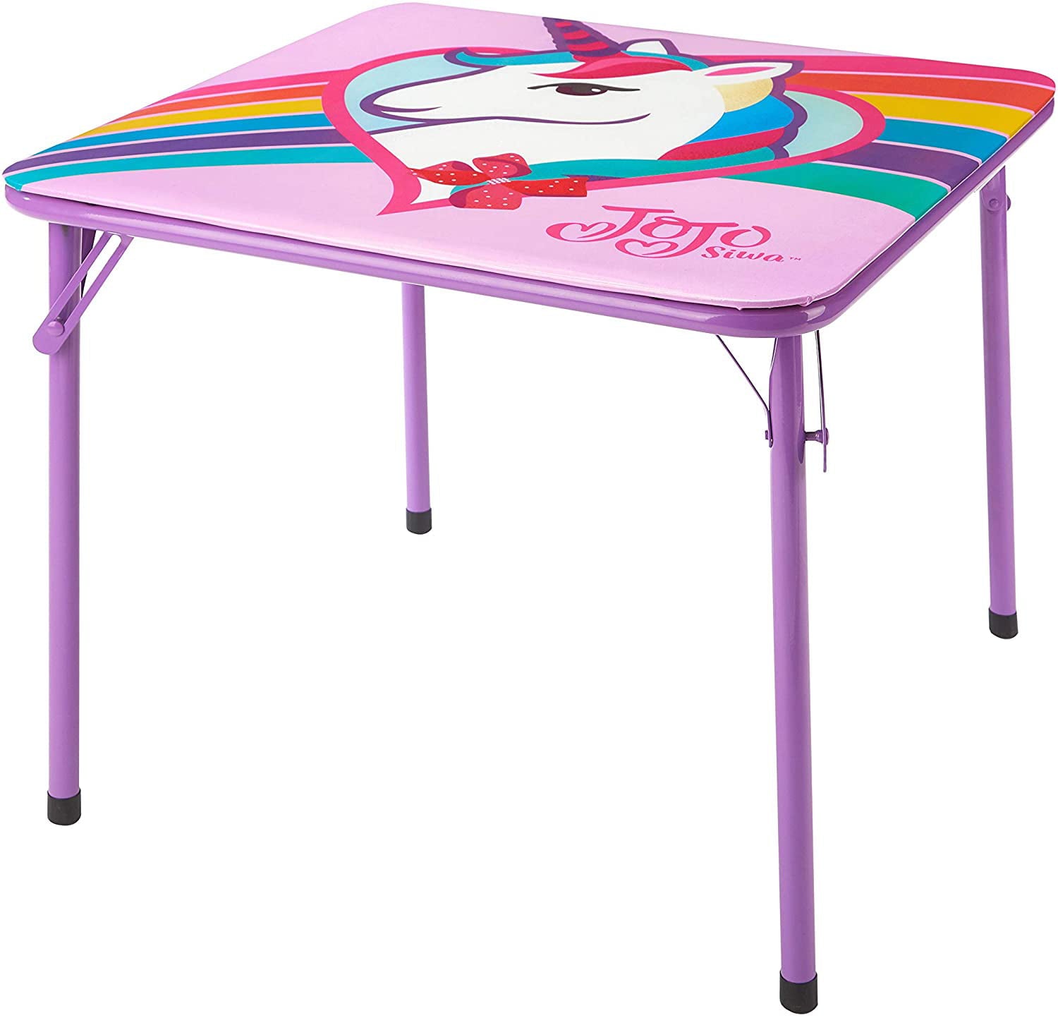 Nickelodeon Jojo Siwa 3 Piece Table & Chair Set with 2 Folding Chairs and 1 Table, Ages 3+, Purple Painted Metal Frame