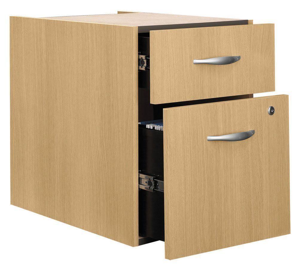 Bush Business Series C 2 Drawer Pedestal (Assembled) in Light Oak