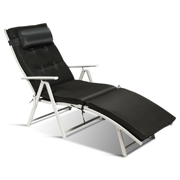 Costway 2PC Folding Chaise Lounge Chair with Cushion