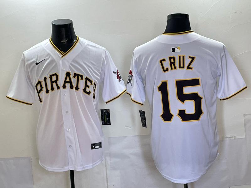 Men's Pittsburgh Pirates Oneil Cruz #15 White Home Replica Jersey