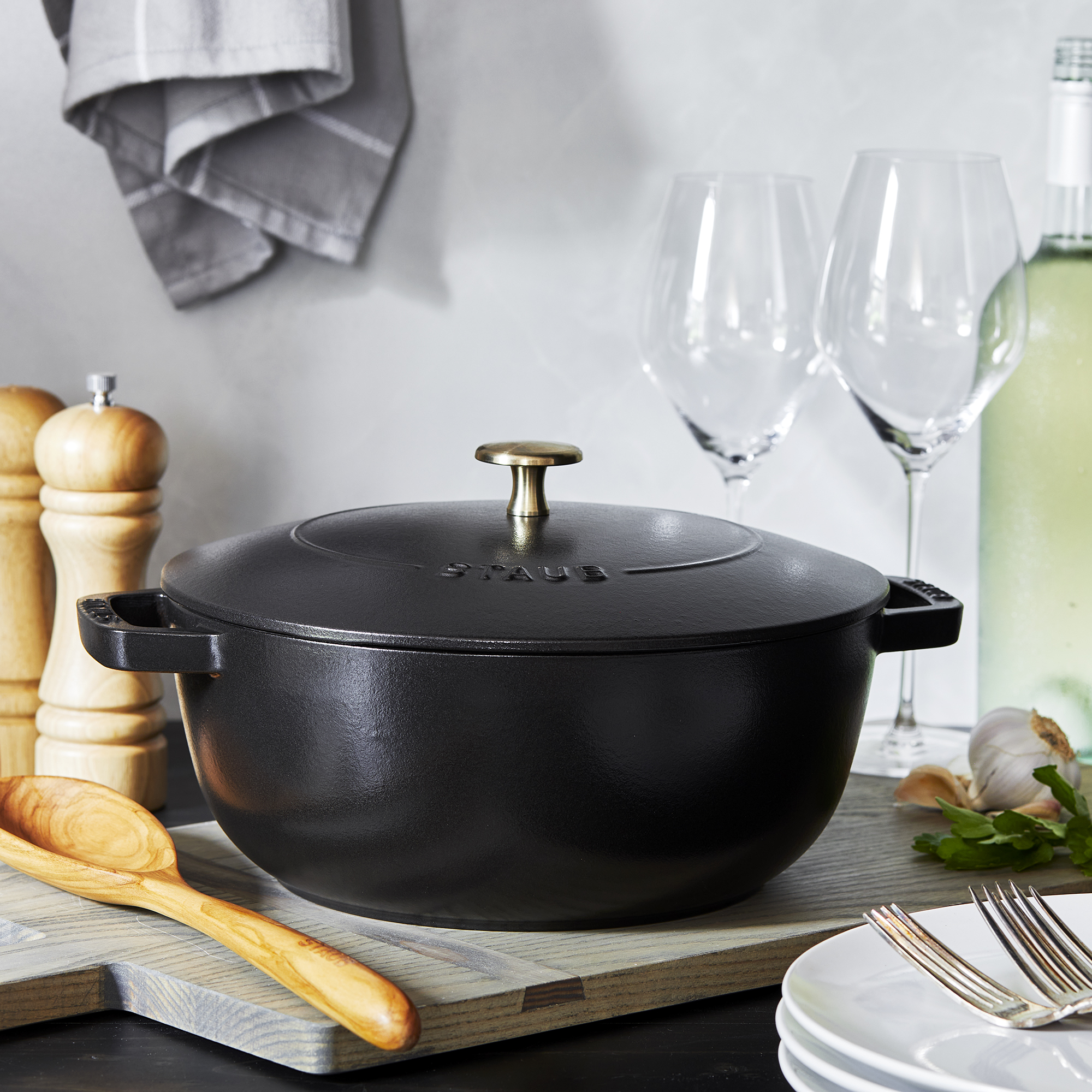 Staub Cast Iron 3.75-qt Essential French Oven - Matte Black