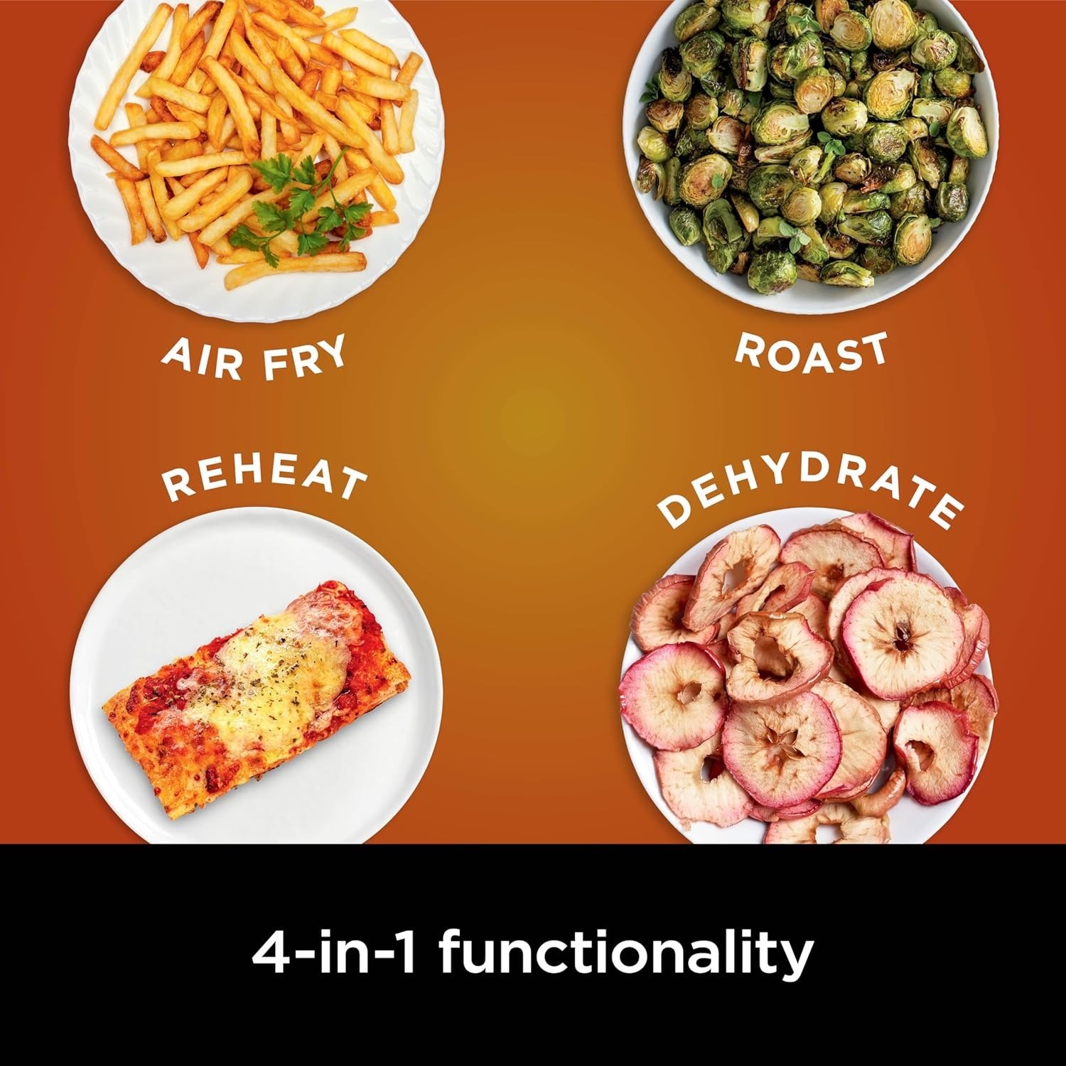Air Fryer with Air Crisp | 5 QT Capacity fits up to 4lbs of Fries | 4-in-1 Pro Air Fry, Roast, Reheat, Dehydrate | 400°F Max Temp | 1750 Watts | W/Nonstick Basket & Crisper Plate