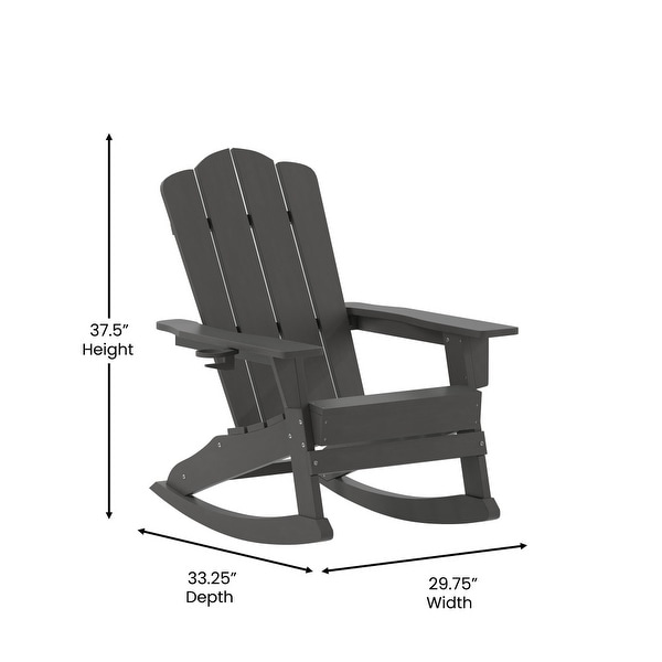 Commercial AllWeather Rocking Adirondack Chair with Swiveling Cupholder