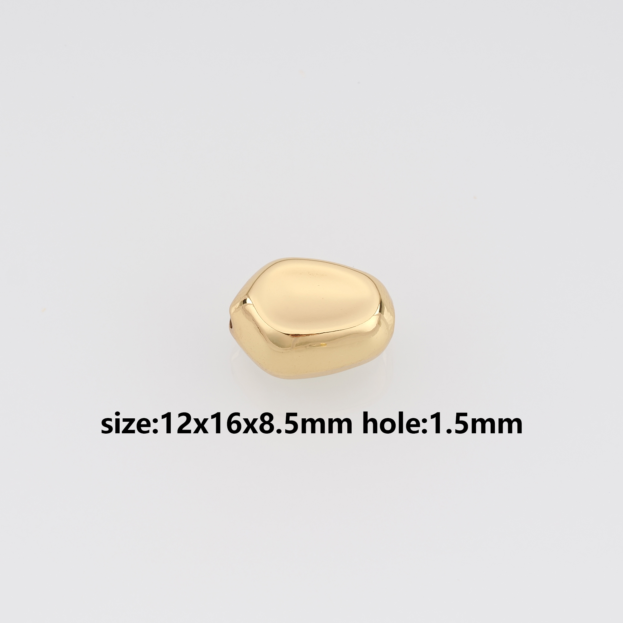 18K Gold Filled Geometric Spacer Beads,Irregular Bead for Bracelet Jewelry Necklace Making Supply