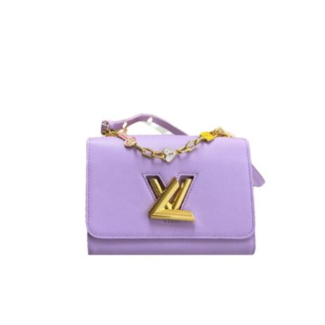 Louis Vuitton Twist Mm Bags Epi Leather Lock Chain Purple 23Cm