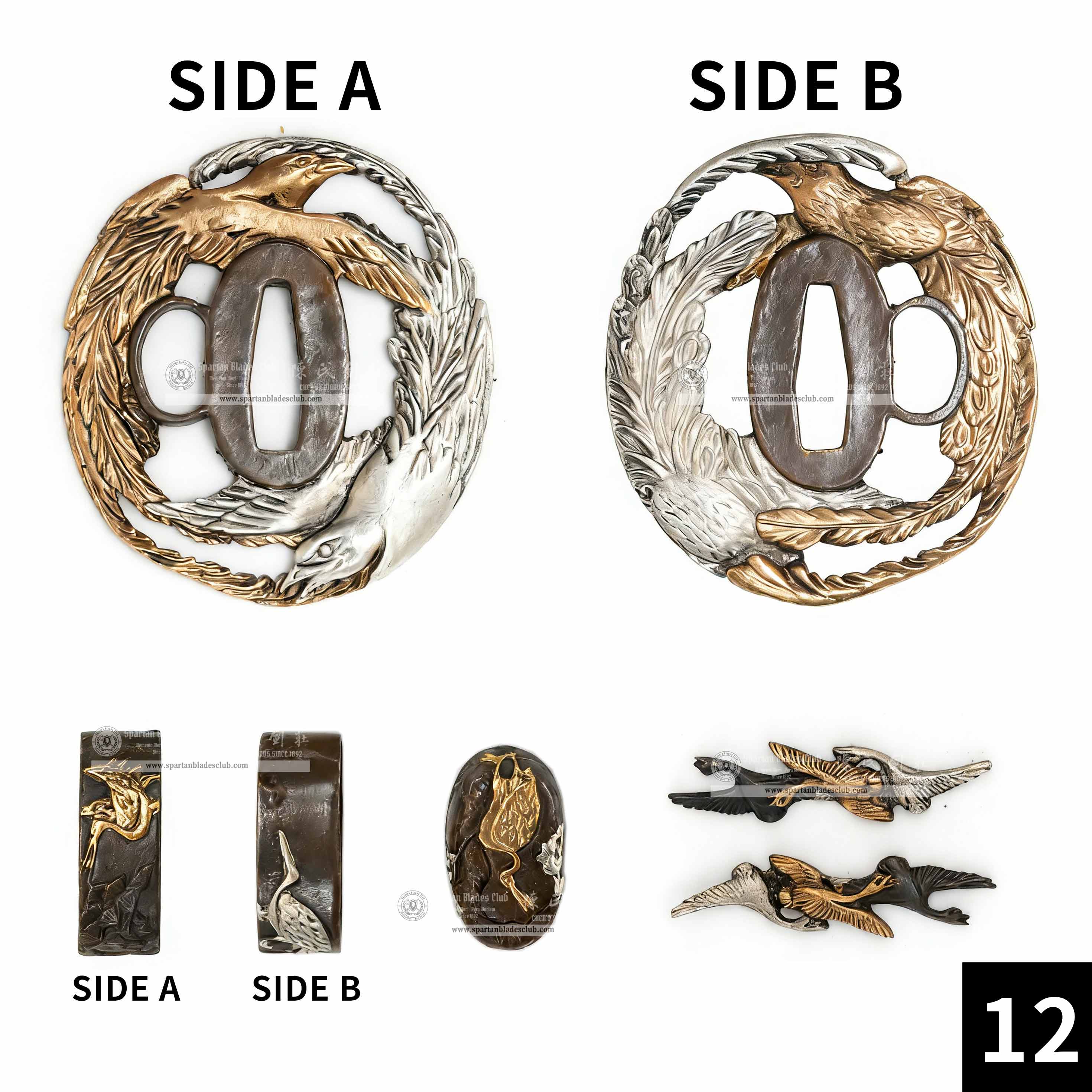 Custom Your Katana | Bird | Complete Set Fittings (Brass Gilded) | Spartan Blades Club | CHEN'S SWORDS 1892 - Spartan Blades Club - 陳氏劍莊1892