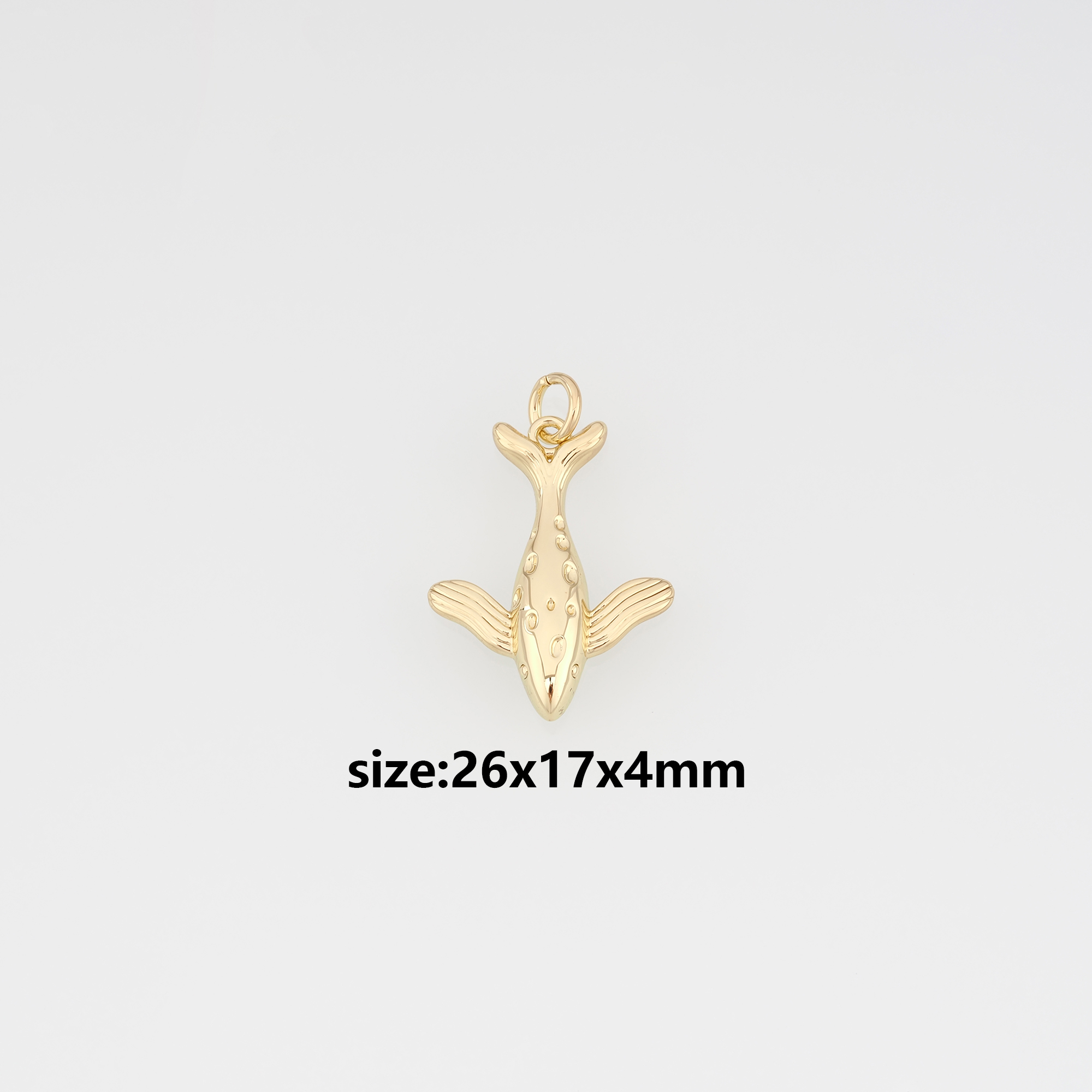 18K Gold Filled Whale Pendant,Whale Charm Earrings Necklace for DIY Jewelry Making Supply