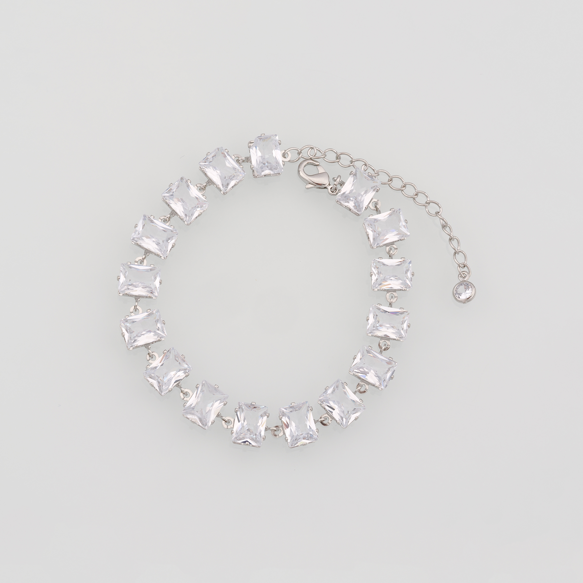 18K Gold Filled Rectangle Bracelet,Zircon Bracelet,White Stone Bracelet,Adjustable Bracelet,Gift For Her