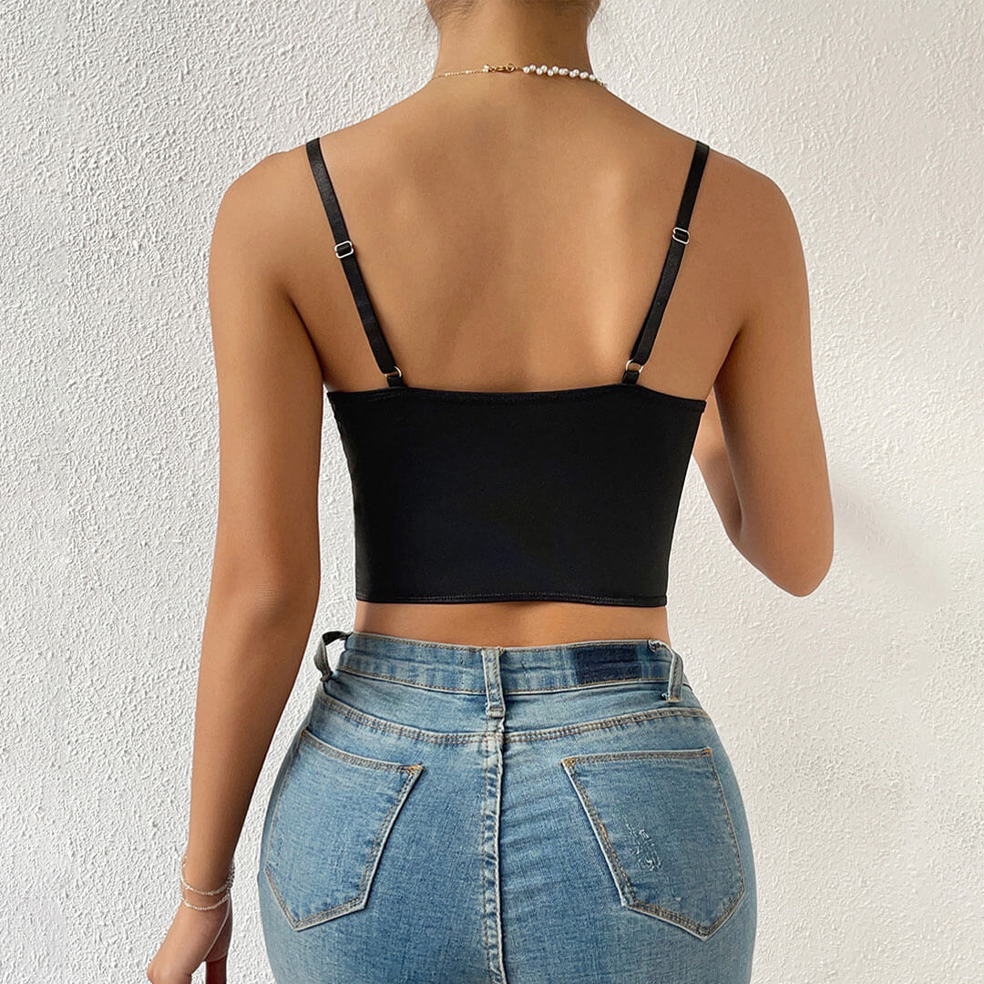 Floral Embroidered Corset TopClistos