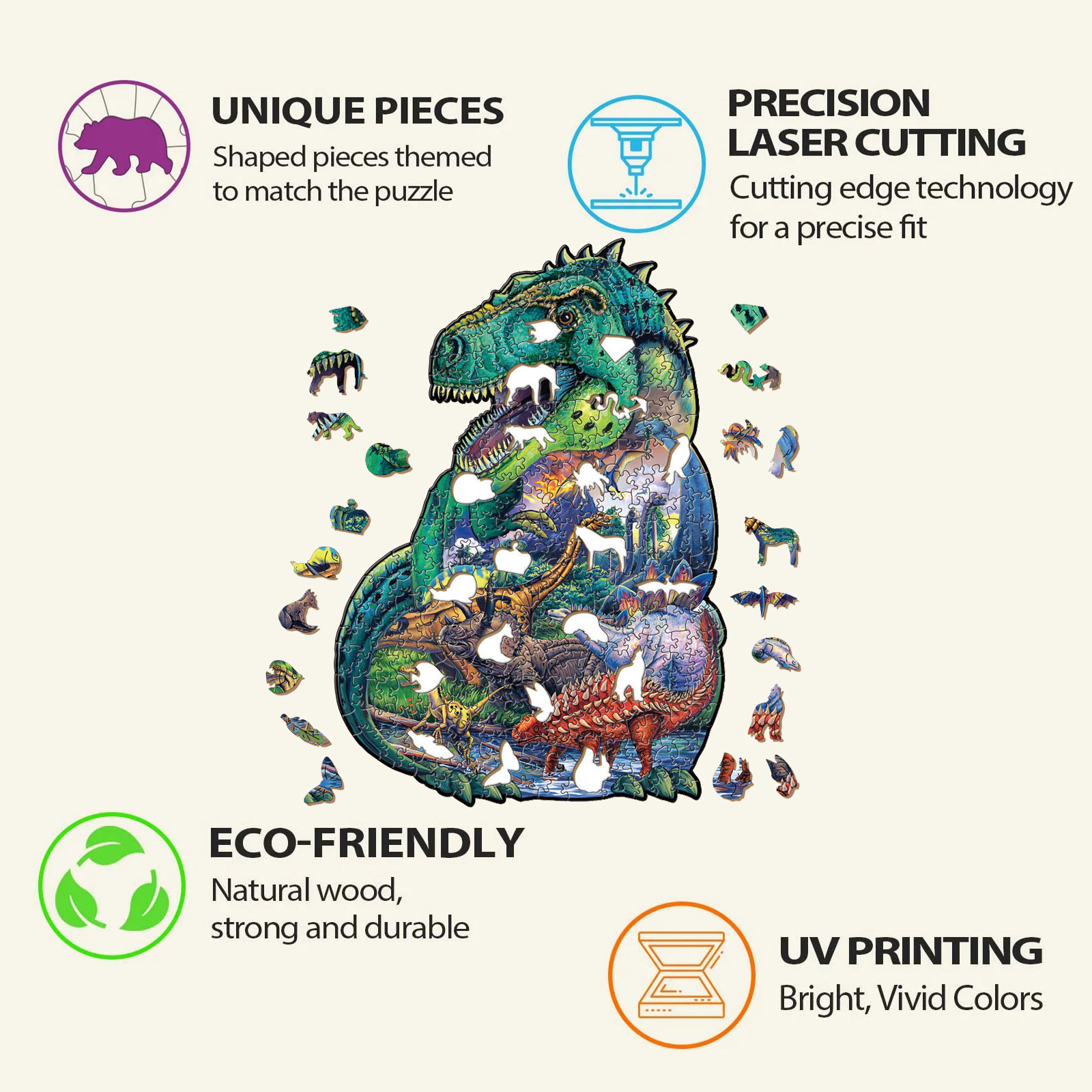 Animal Wooden Puzzle-Lovely dragon