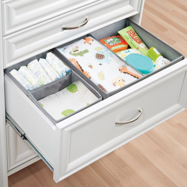 Mdesign Fabric Baby And Kid Nursery playroom Divided Drawer Bins