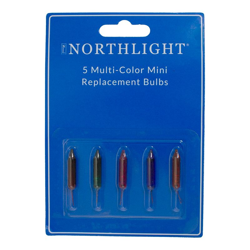 Northlight Mini Christmas Replacement Bulbs - 3.5 Volts - Multicolor - Pack of 5
