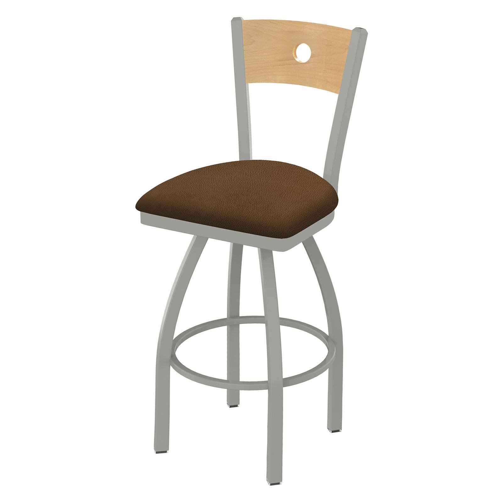 Holland Bar Stool 830 Voltaire 25x22 Counter Stool with Bronze Finish, Rein Thatch SEAT, Dark Cherry Maple BACK, and 360 Swivel