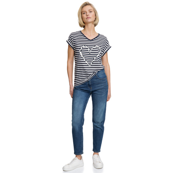 Gina Damen T-Shirt mit Herz-Applikation