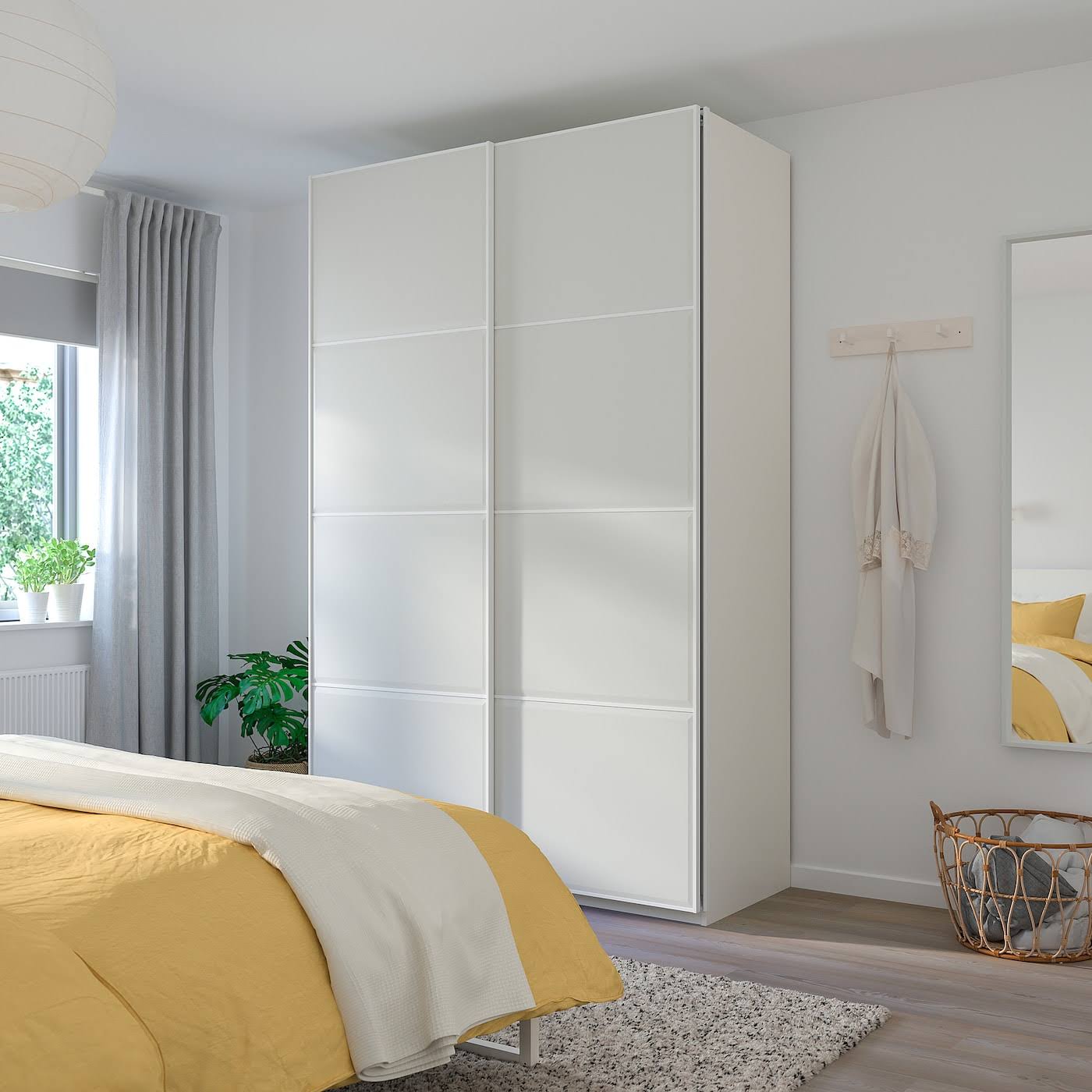 IKEA - TJÖRHOM 4 Panels for Sliding Door Frame, White, 29 1/2x79 1/8