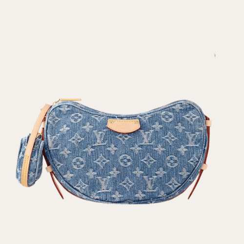 Louis Vuitton Croissant MM Denim Blue 9.8 Inches