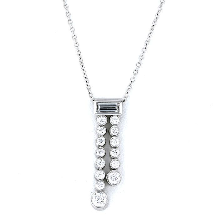Tiffany & Co. Tiffany Jazz Drop PT950 Necklace Platinum Diamond
