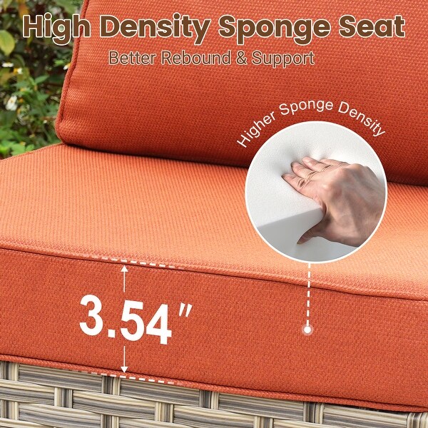 HOOOWOOO 10piece Wicker Patio Furniture Set Sectional Sofa with Swivel Chair