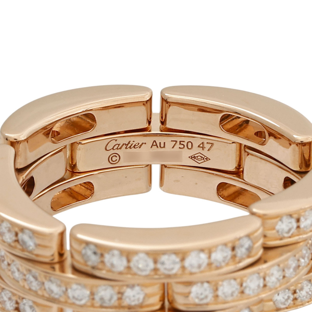 Cartier Mayon Pantale Ring 18K Rose Gold Diamond N4749100