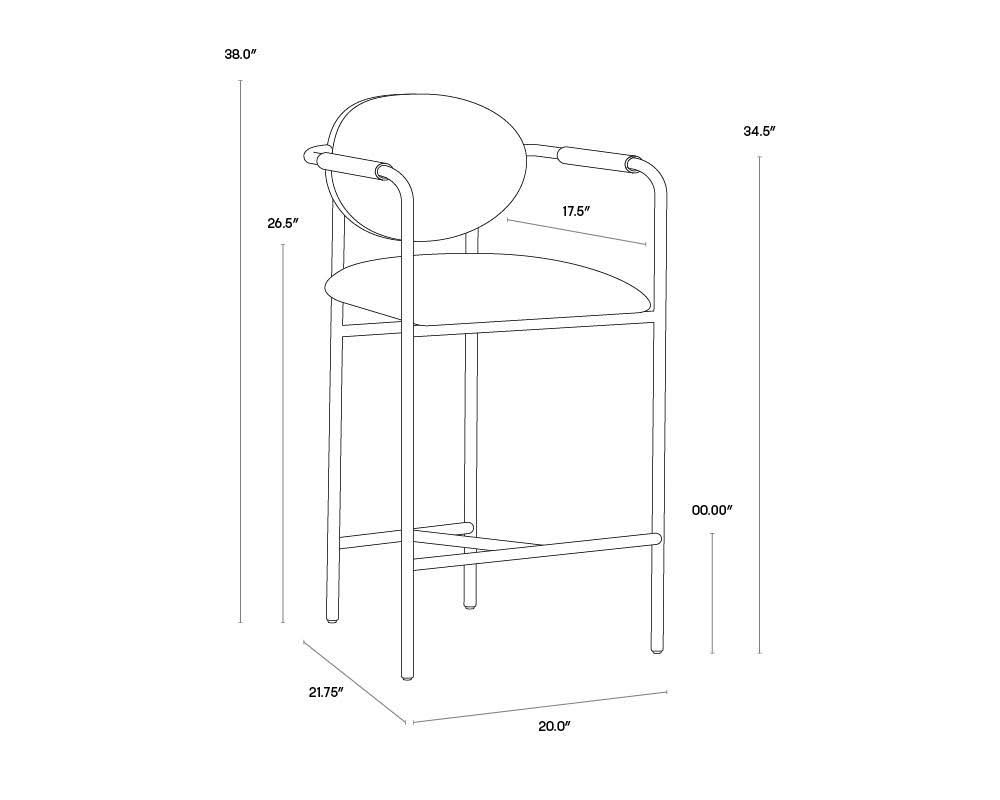 Sunpan Rylan Counter Stool - Dillon Cream