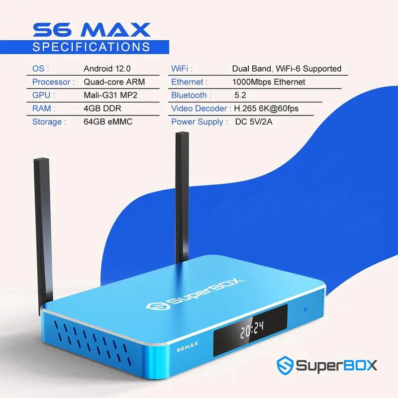 Superbox S6 Max Robot Vacuum Cleaner – 6K Ultra HD Mapping, Voice Control via Alexa/Google Assistant