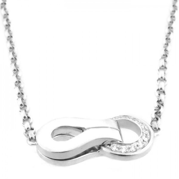 Cartier Agraf Diamond Necklace 18K White Gold