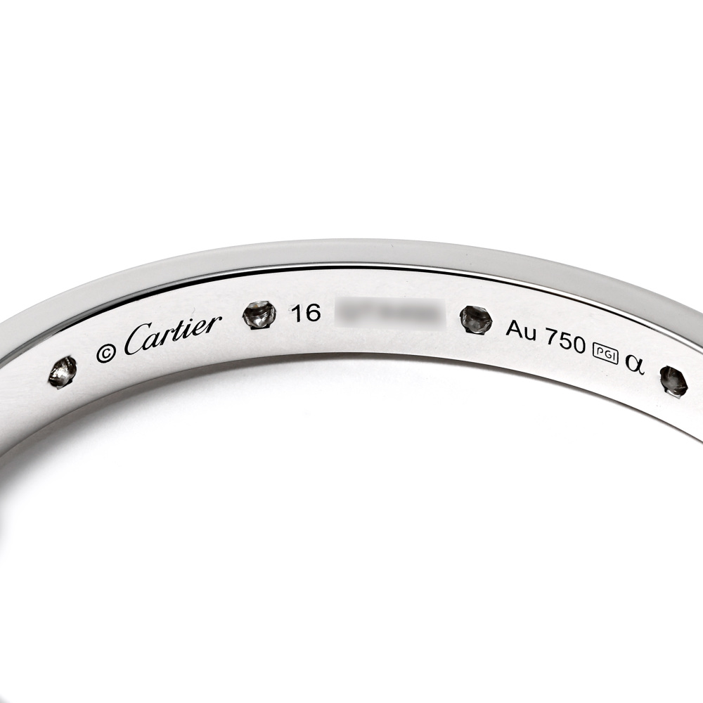 Cartier Love Pavé Diamonds Bracelet 18K White Gold Diamond N6033600