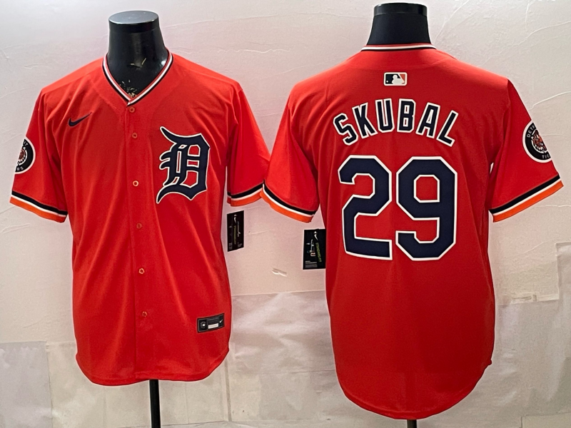 Men's Detroit Tigers Tarik Skubal #29 Orange Game Player Jersey