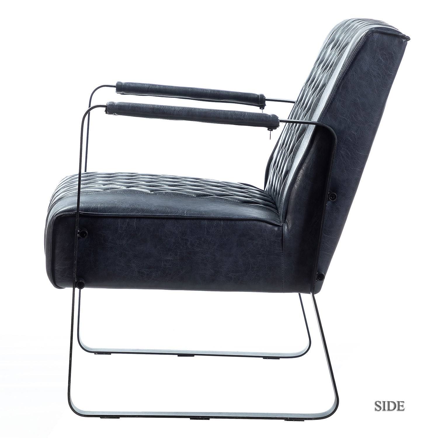 Lagash Lesuire PU Chair with Tufted Back - Blue