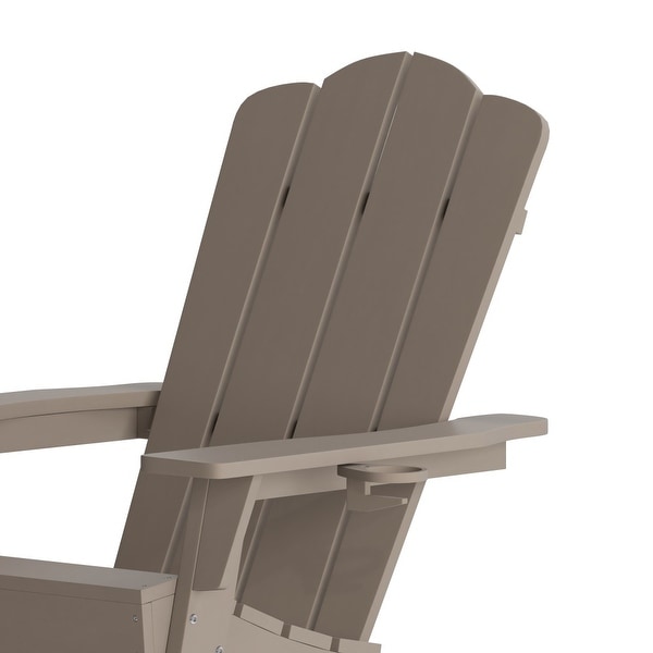 Set of 4 AllWeather Adirondack Chairs with Cupholders
