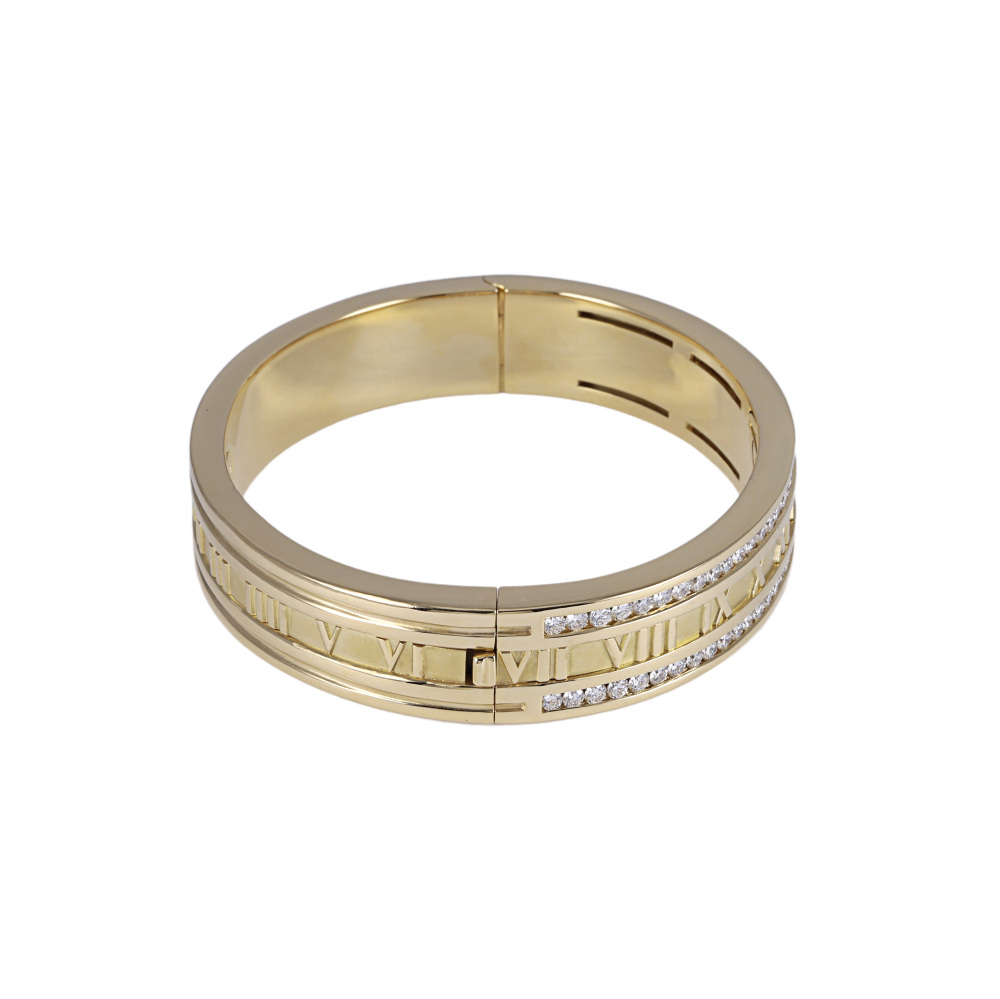 Tiffany & Co. Atlas Bracelet 18K Yellow Gold Diamond