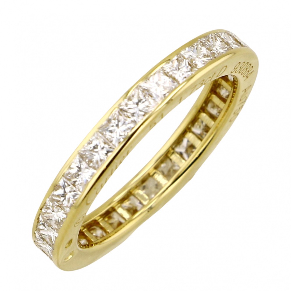 Cartier Princess Cut / Full Eternity K18YG Yellow Gold Ring Diamond