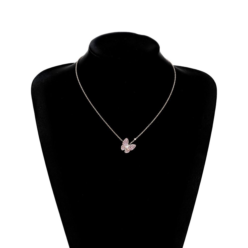 Van Cleef & Arpels Fauna de Papillon Necklace 18K White Gold & 18K Rose Gold VCARO3M200