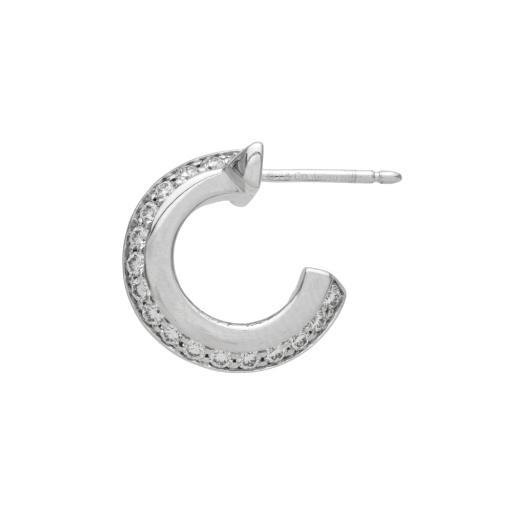 Tiffany & Co. Tiffany T One Hoop Earrings Extra Mall 18K White Gold 69783031