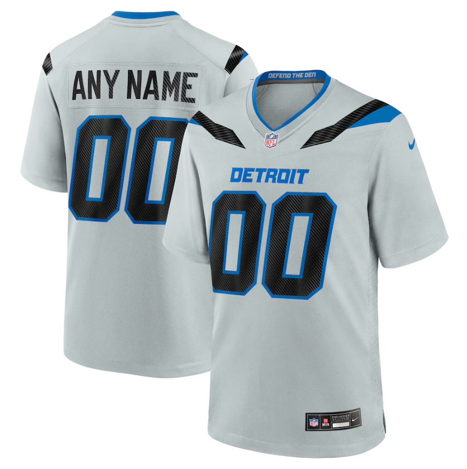 Men's Detroit Lions Silver 2026 Rivalries Collection Game Custom Jersey