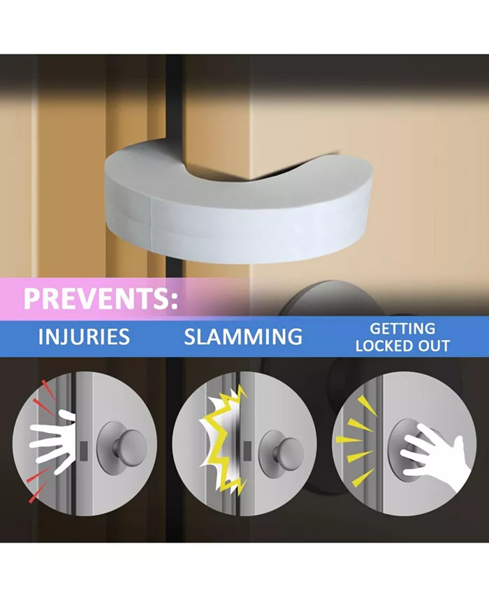 Jool Baby Door Finger Pinch Guards - Protects Children from Injuries and Lock-Ins, Soft EVA Foam, Damage-Free - Baby Safety (6 Pack)