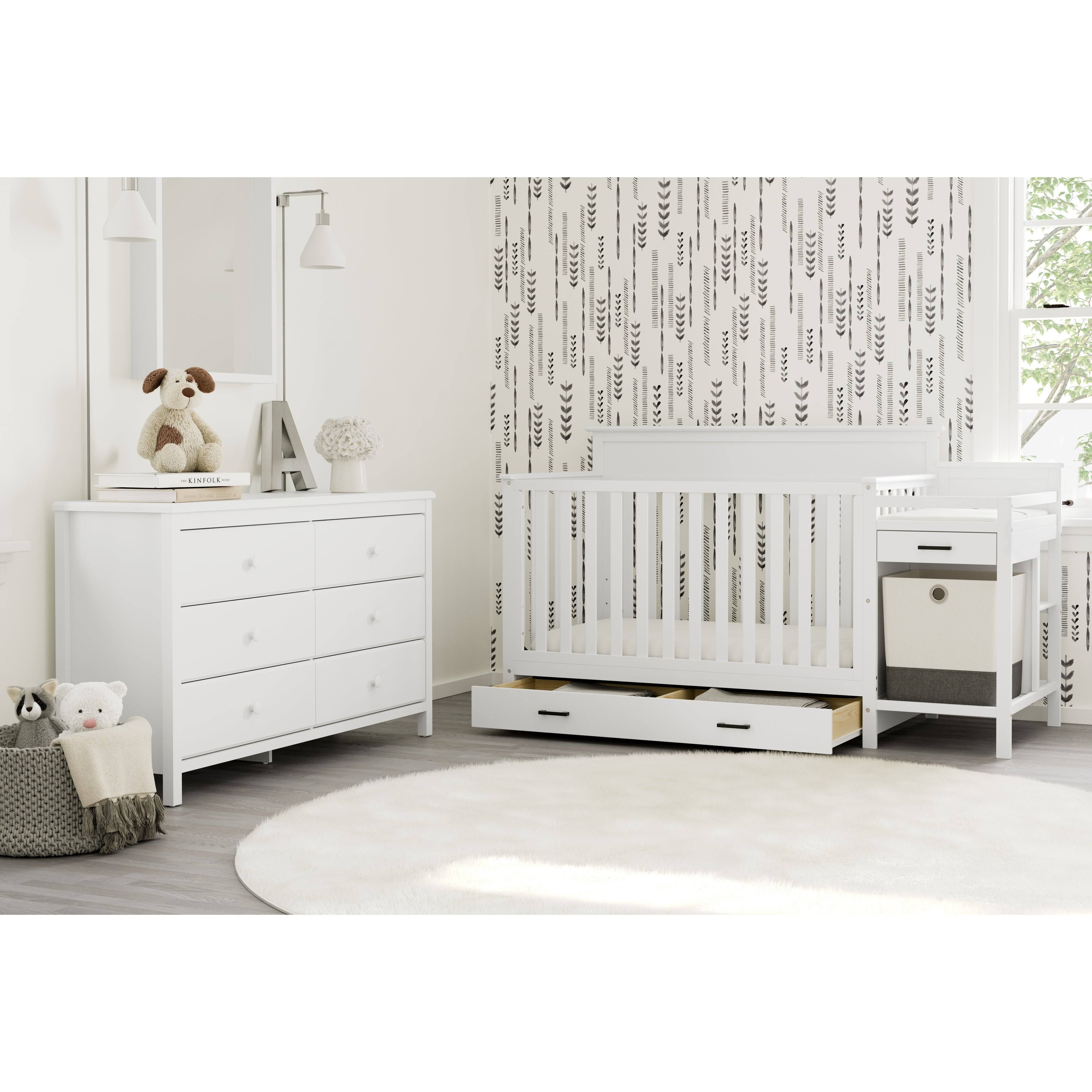 Storkcraft Arizona 4-in-1 Convertible Crib and Changer, White