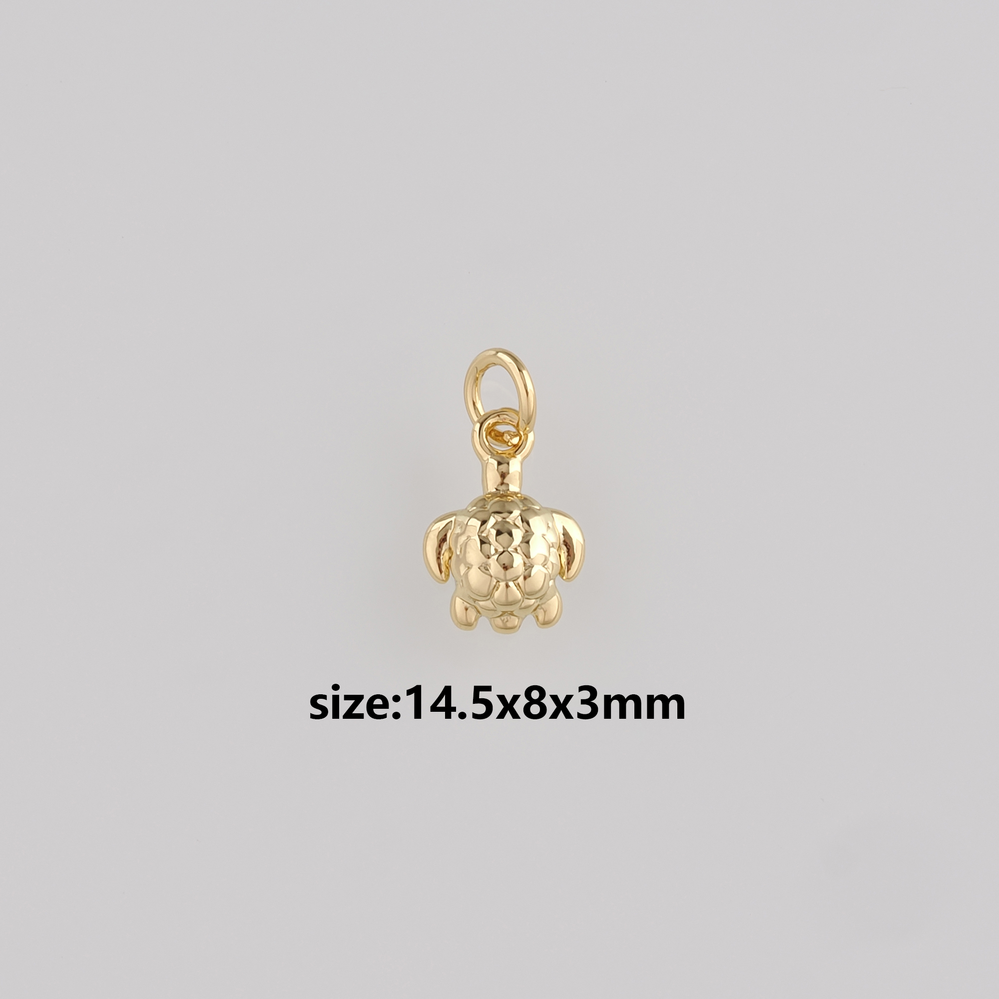 18K Gold Filled Turtle Pendant,Turtle Charm Earrings Necklace for DIY Jewelry Making Supply