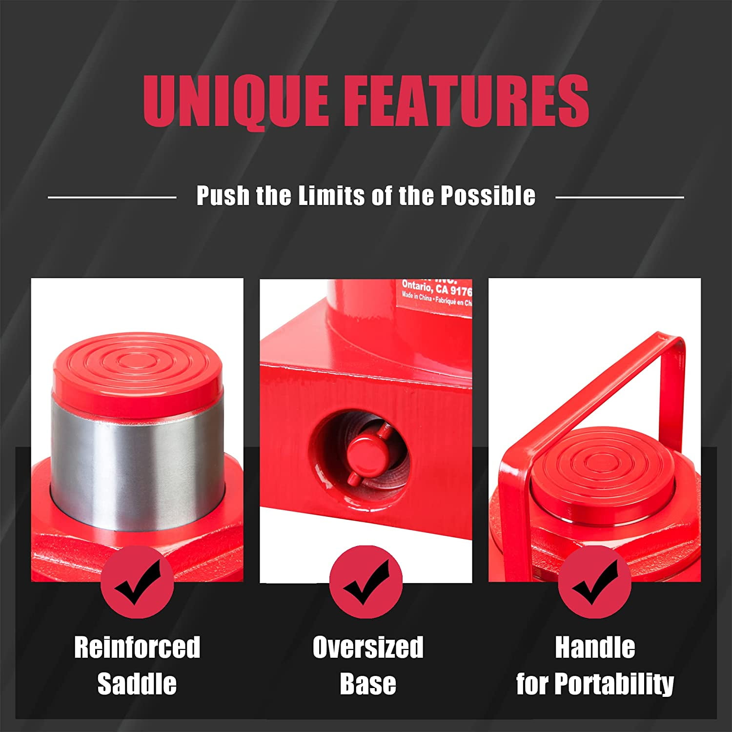 2026 BIG RED 50 Ton Low Profile Hydraulic Bottle Jack – Welded Construction for Automotive & Heavy Lifting