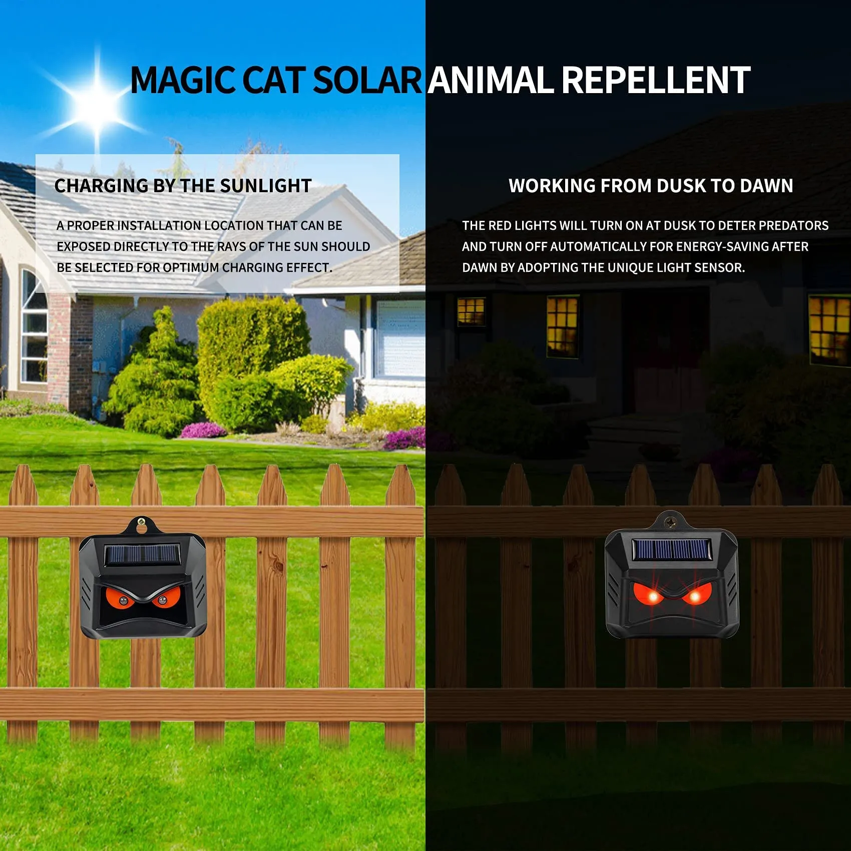 4 Pack Solar Nocturnal Red LED Lights Animal Repeller