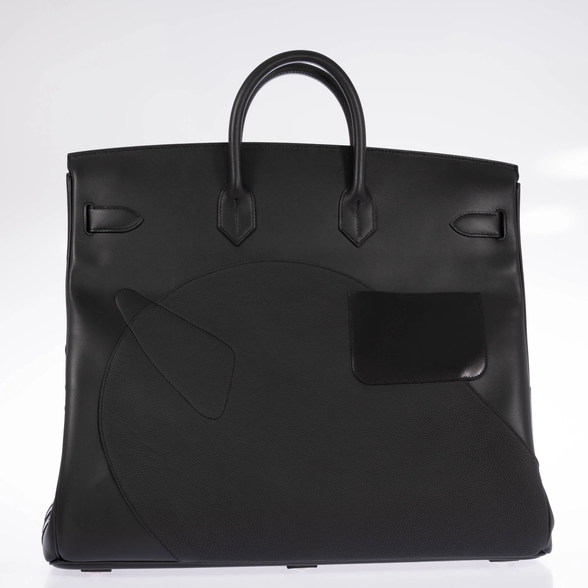 Hermès HAC 50 en Selle Noir Togo/Swift/Box Palladium Hardware